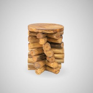 WOODEN - LOG STOOL